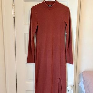 Wild fable womens red long sleeve mock neck sweater dress